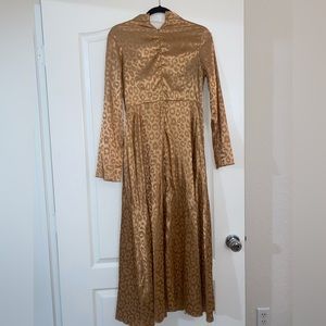 Leopard print maxi Satin summer Dress